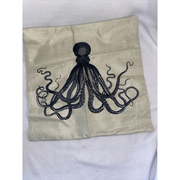 Kraken Octopus Brown Throw Pillow Cases Cushion Cover Only 17.5x17.5 Brown NWOT - Picture 1 of 5